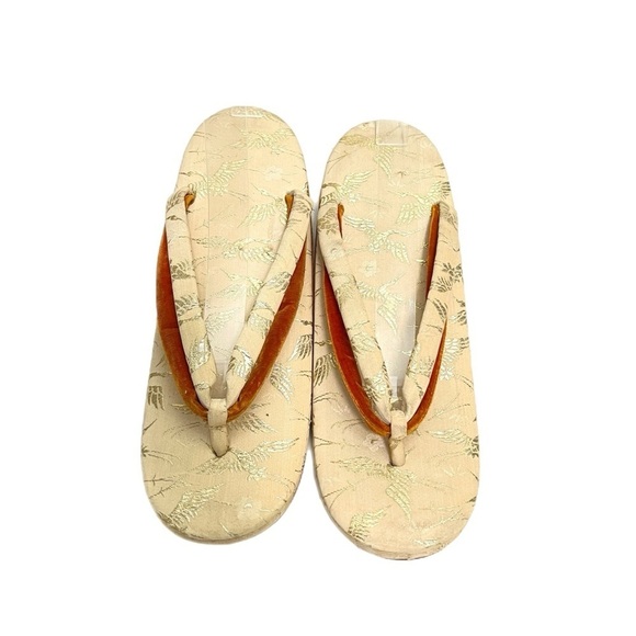 Vintage 1950s silk velvet traditional Japanese zori kimono sandals - Picture 3 of 8